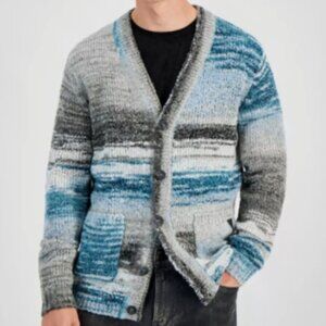 Guess Men's Eduardo Space Dyed Button Front Cardigan Sweater Size L